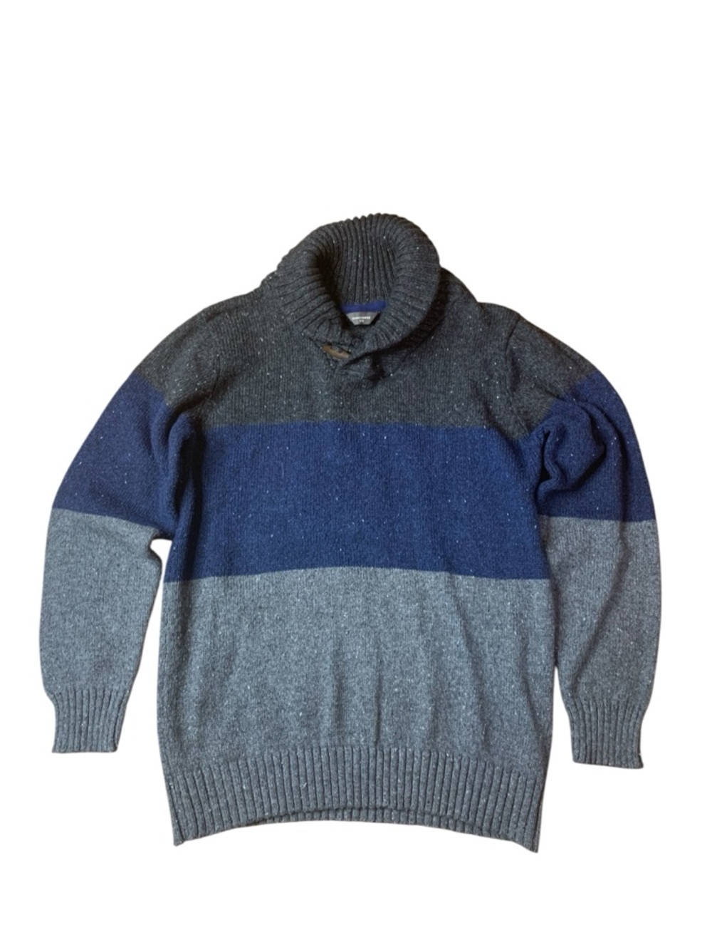 Denver Hayes Men’s Colorblock Shawl Collar Sweater - Size Medium